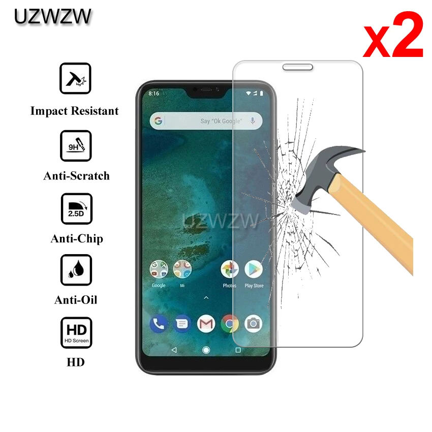 

2pcs For Xiaomi Mi A2 Lite Premium 2.5D 0.26mm Tempered Glass Screen Protector For Xiaomi Mi A2 Lite Protective Glass