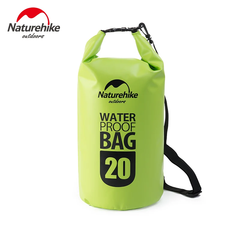 Naturehike 5L/10L/20L водонепроницаемая сумка, Ультралегкая, для улицы, 4 цвета, для мужчин и женщин, 500D, Океанский пакет, дрейфующая посылка, сумка для плавания, сухая сумка - Цвет: Green 20L