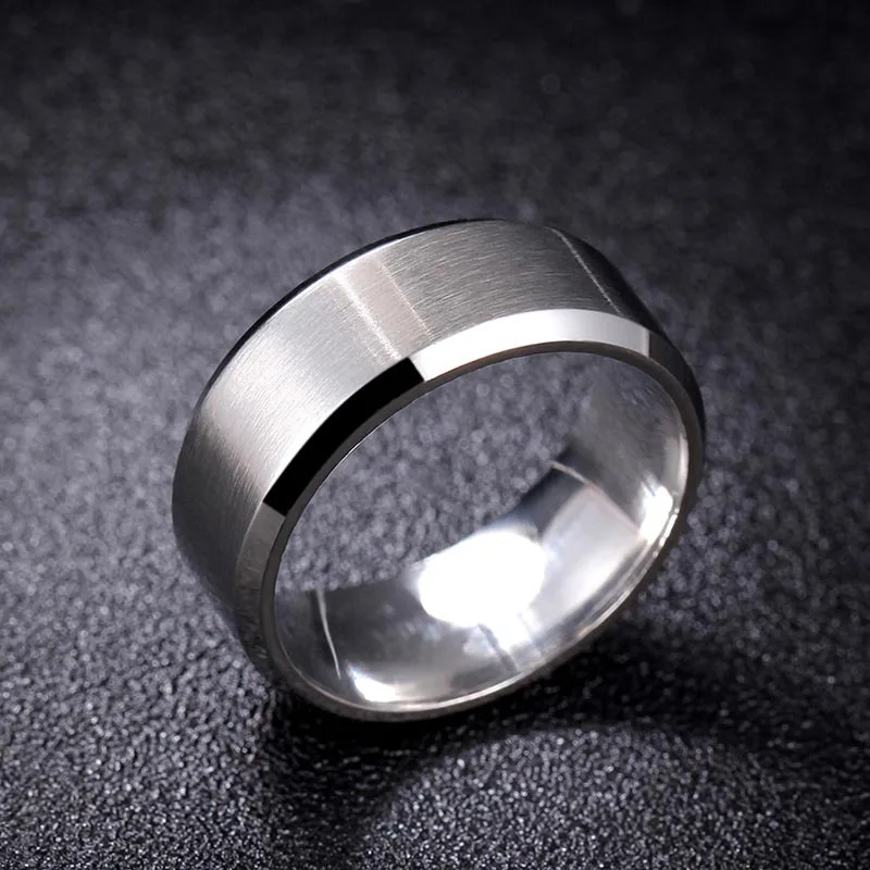 8 мм двойное Коническое титановое стальное кольцо мужское кольцо устойчивое к царапинам вольфрамовое стальное кольцо бизнес титана мальчик подарок