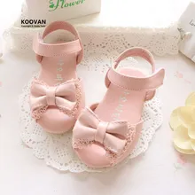 Koovan Enfants Sandales 2017 D’été Nouvelles Filles de Dentelle Arc Princesse Shoes Femelle Bébé Sandales Bébé Slipper Enfant de bébé