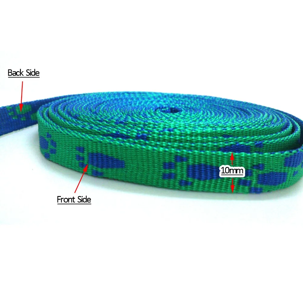 3 м Упаковка 3/" жаккардовые Тканые лапы шаблон лямки головной убор поводок синий/зеленый жгут полипропиленовый ремешок