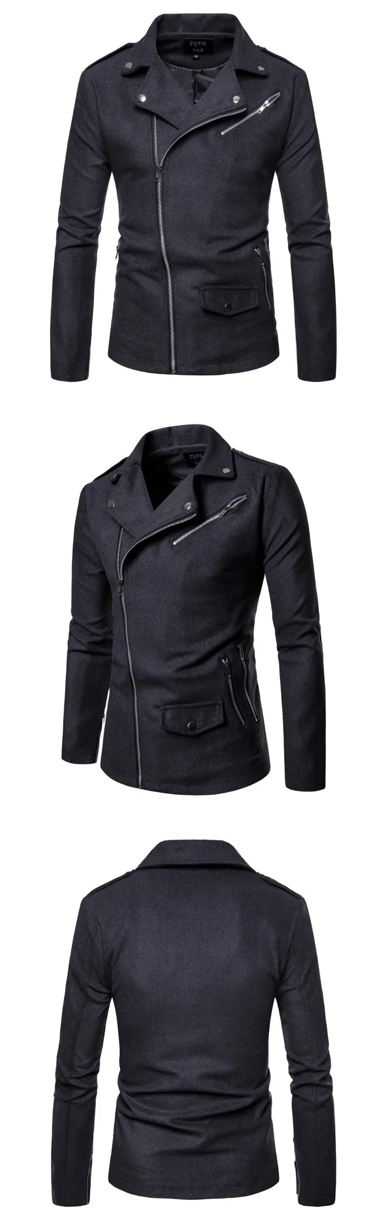 Новейший Дизайн мотоциклетная куртка мужская повседневная шерстяная куртка на молнии мужская верхняя одежда модная байкерская куртка Casaco Masculino