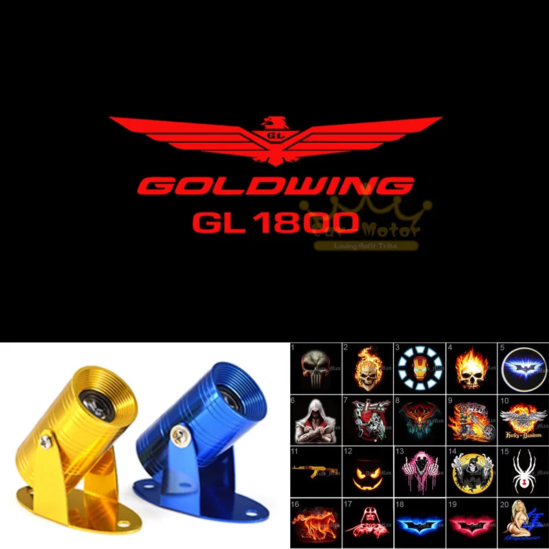 Red GOLDWING GL 1800 Logo Motorcycle Ghost Shadow Spotlight Laser Projector LED Logo Light ghost light