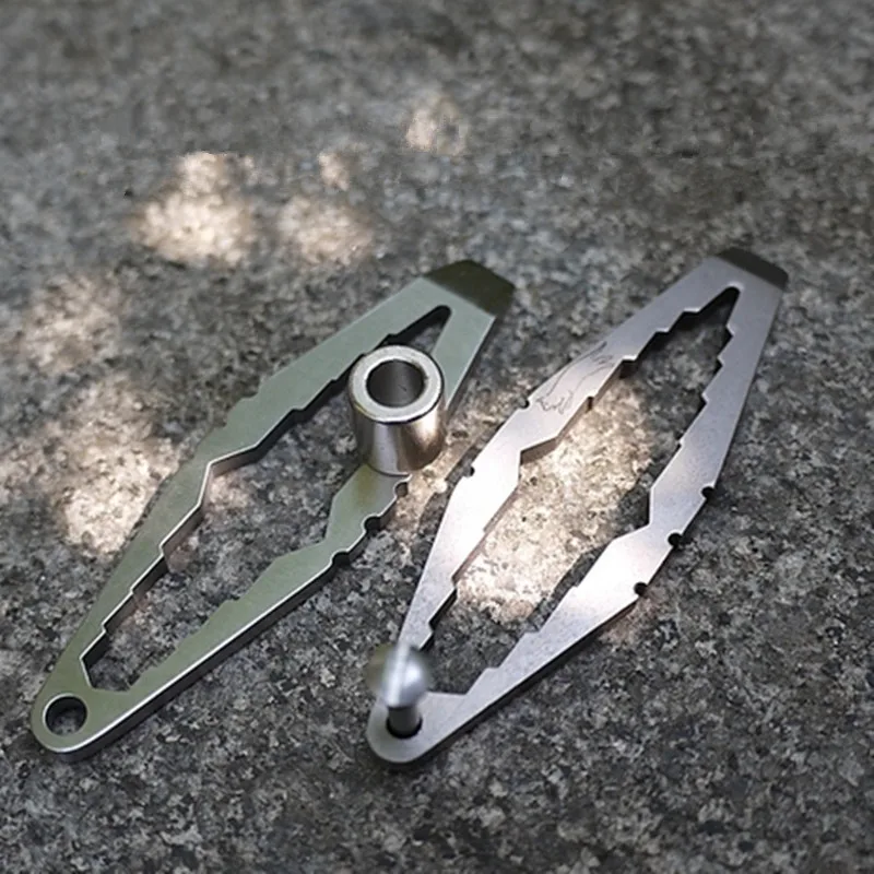 EDC Gear Pocket Multi Tool Mini WTF Ti Titanium/Stainless Steel Wrench