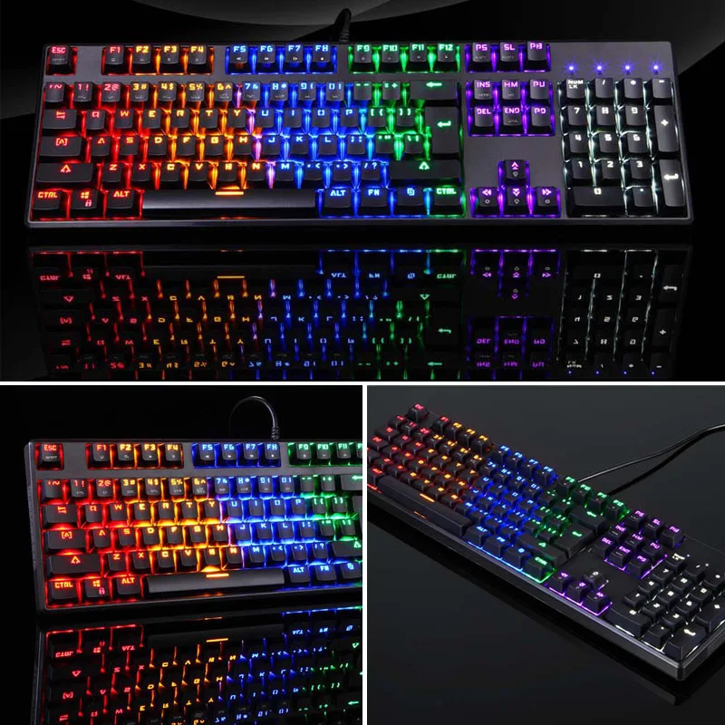 

Etmakit USB Wired Gaming Mechanical Keyboard RGB Backlight 104 Keys Anti-ghosting Keys Dropshipping
