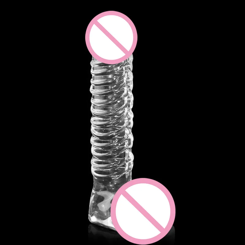 Transprent Pyrex Glass Butt Plug Crystal Anal Dildo Big -8075