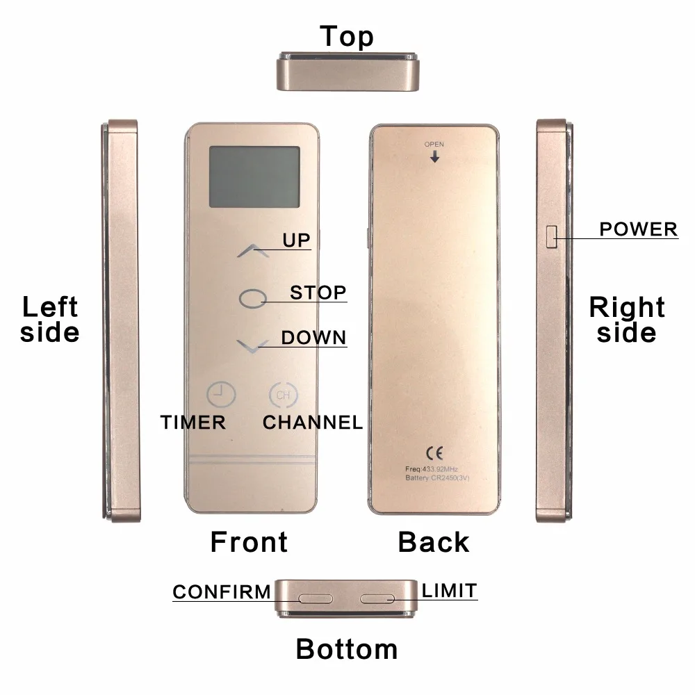 Five Channel Timer Curtain Motor Remote Electrical Controller 433MHz Control Cur