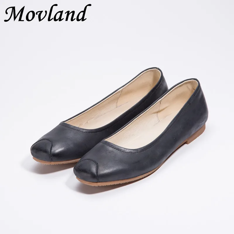 

Movland-The new 2019 days of spring&summer are simple waxed cattle skin, pure handmade women's sole Casual shoes,2 colors