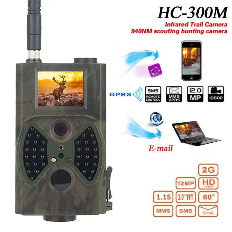 Chasse охотничья камера HC-300M 940NM scout видеокамера s Gprs Trail камера 12MP Gprs MMS электронная почта цифровая инфракрасная камера ночного видения