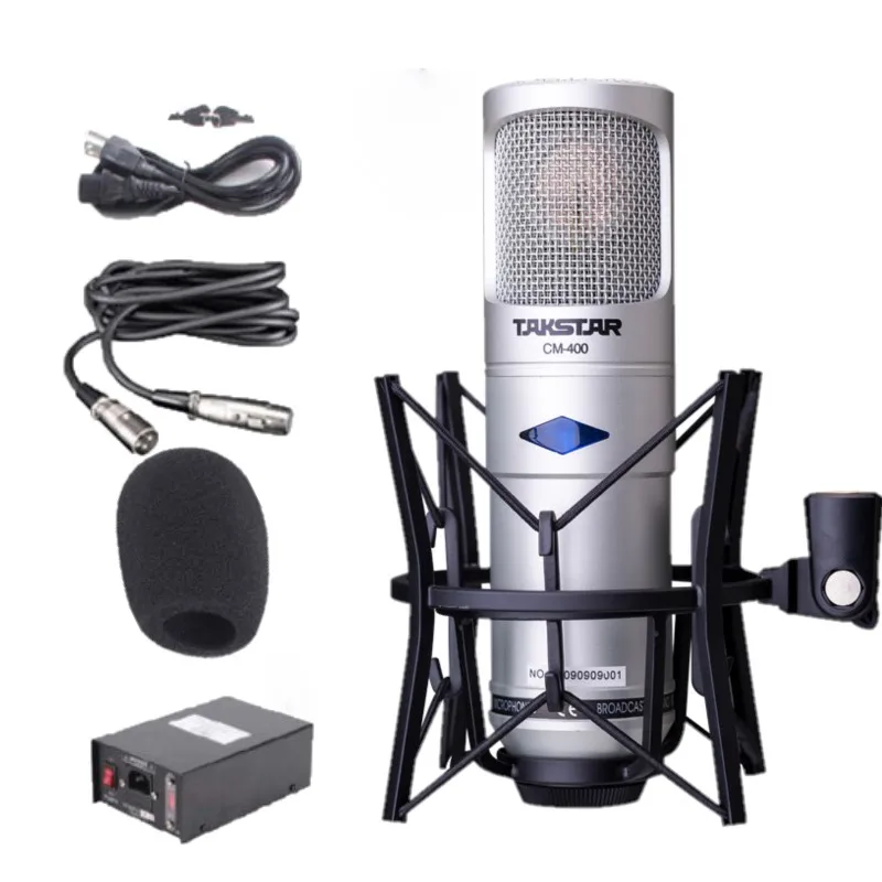 

Takstar CM-400-L broadcast microphone vacuum tube professional karaoke engineering microphone with shock mount and power supply