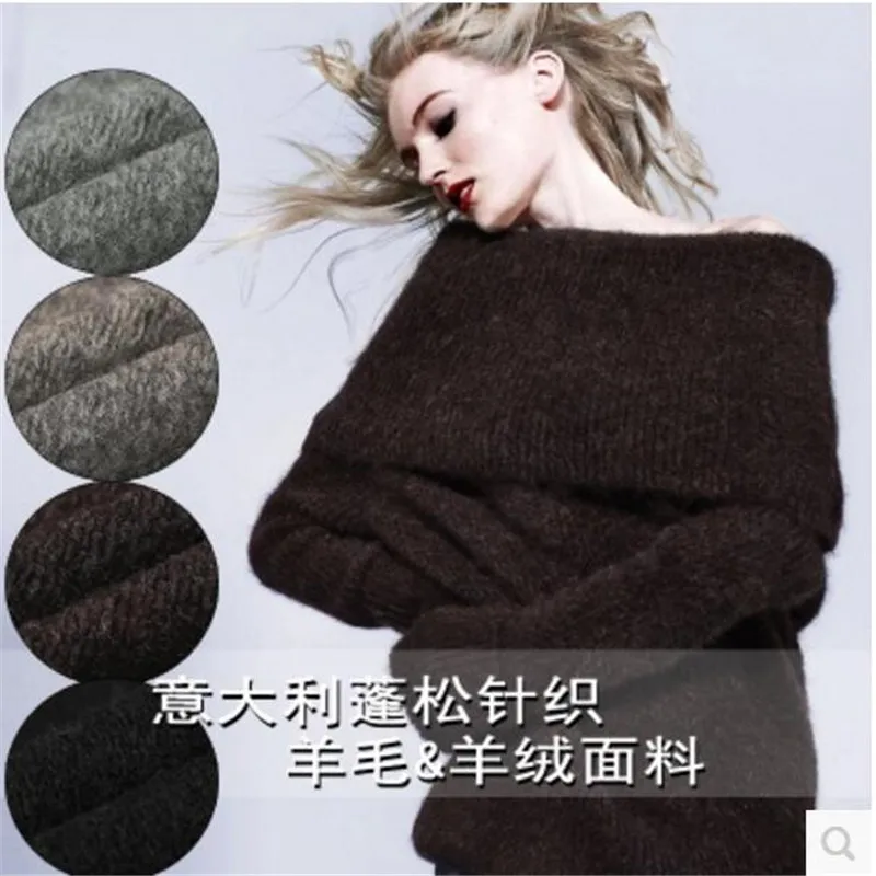 

Cashmere wool knitted fabrics shawl autumn and winter pure wool fabric 320grams per meter