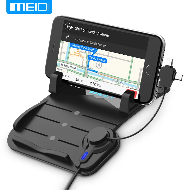 

Dashboard Non-Slip Mat Pat Universal Car Mount Phone Holder with DC 5V 2.1A USB Car Charger Dual USB Charging Cradle for iPhone