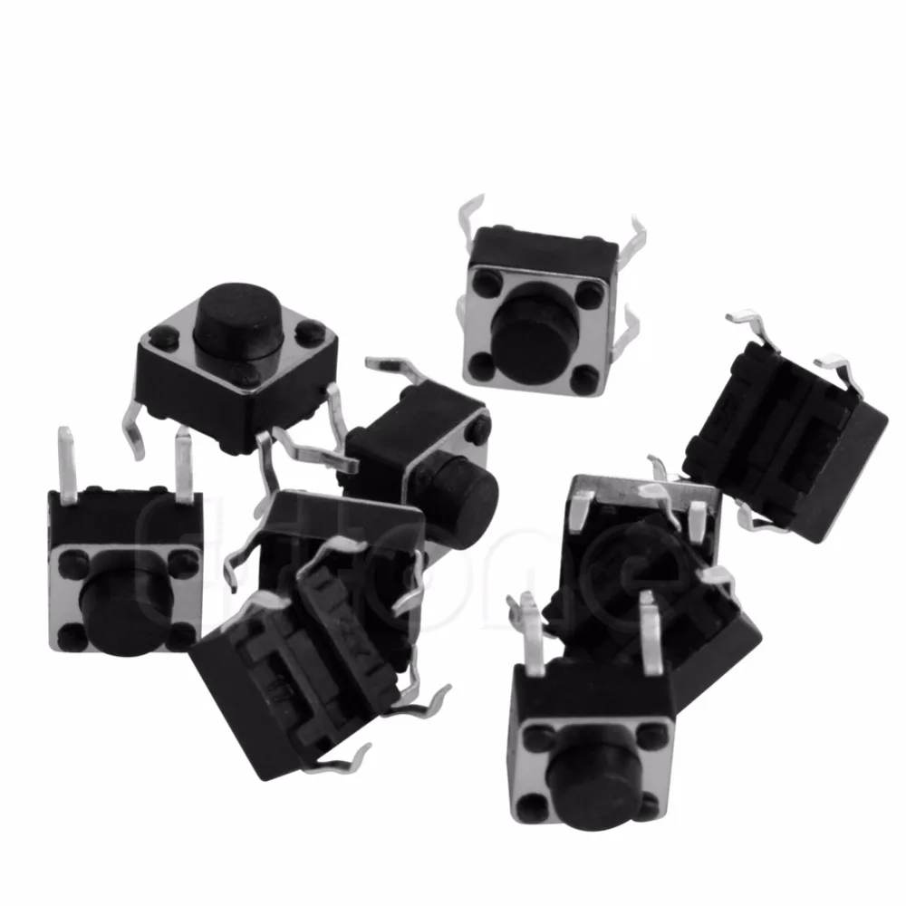 Тактильный кнопочный переключатель 10 шт. тактный для Arduino 4P DIP 6X6X5mm m18|switch tact|switch