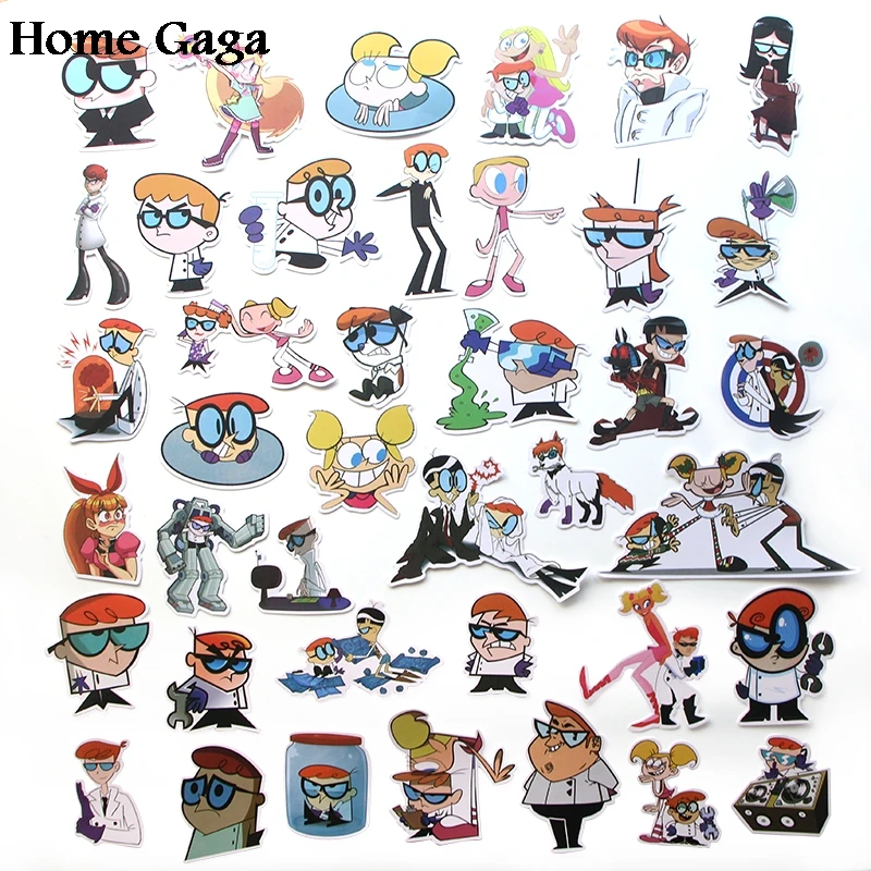 Homegaga 39 шт. Dexter's Lab Мультфильм Дети diy 90s художественный блокнот с рисунком телефона ноутбука велосипеда Скрапбукинг альбом наклейки стикер D1765