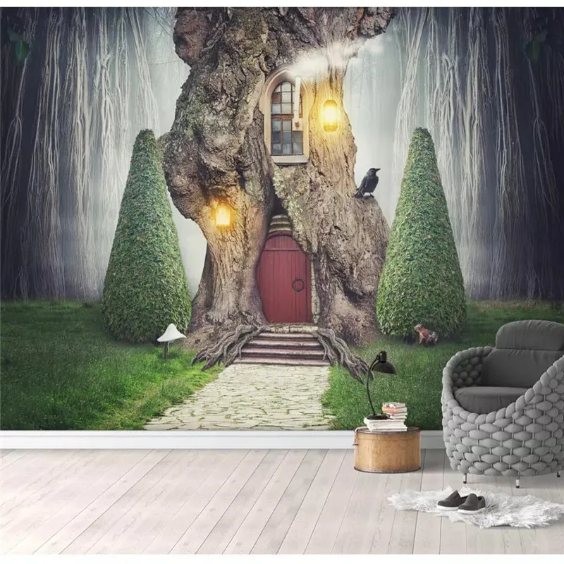 Custom 3d wallpaper Nordic animal dream grass background wall painting high-grade waterproof material Custom 3d wallpaper Nordic animal dream grass background wall painting high-grade waterproof material