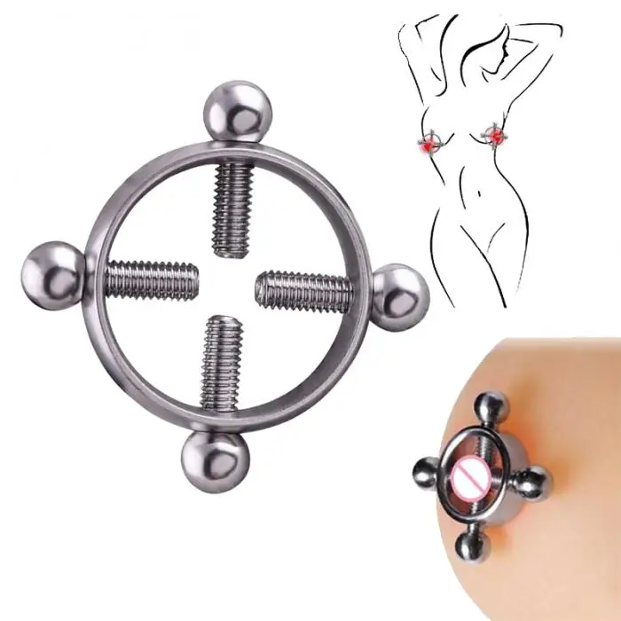 Tanie Zabawki erotyczne dla dorosłych stop srebra regulowana śruba na sutek zacisk pierścień sklep