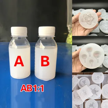 

60g（30g A,30g B） food-grade silicone liquid translucent 1: 1 ratio natural defoaming non-toxic tasteless homemade mold