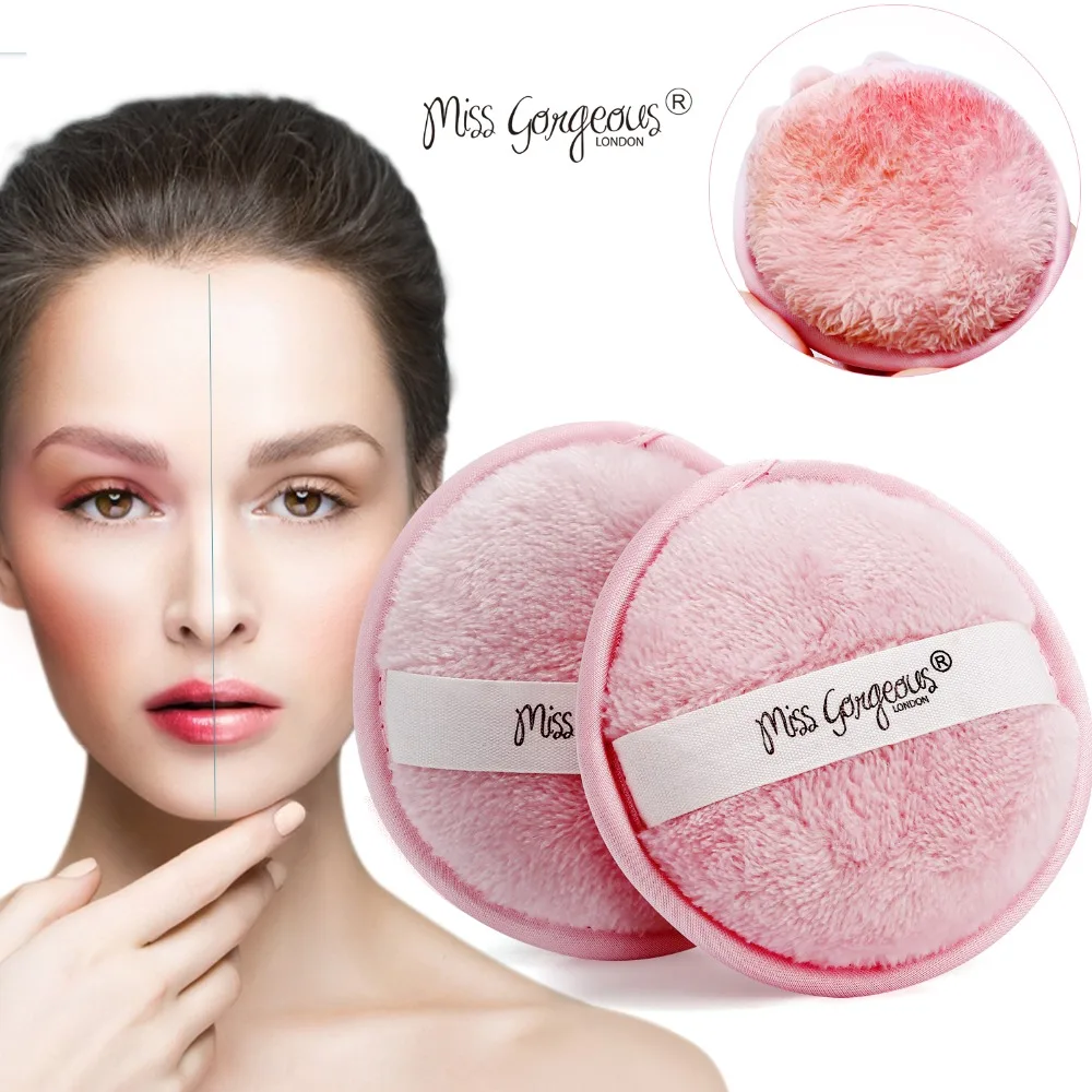 Miss 2pcs Makeup Sponge Microfiber Cosmetics Tool Make up Pull For Makeup Remover