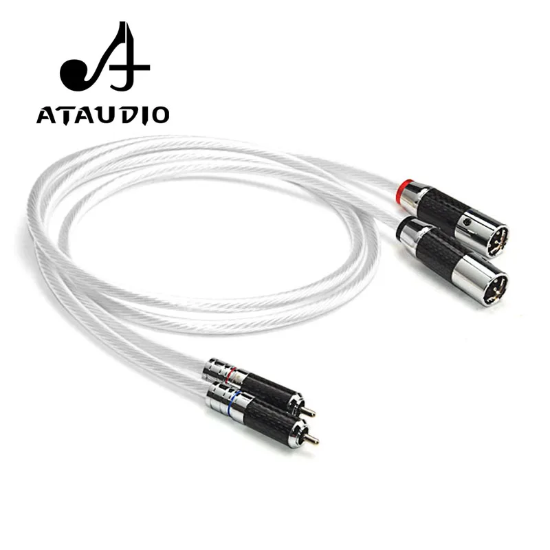 ATAUDIO посеребренный Hi Fi XLR папа к RCA Мужской кабель end 2rca 2 xlr Аудио 1 м 3 м|Кабели VGA| |