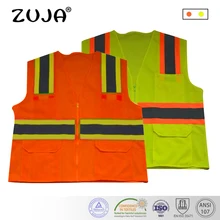 Good Quality High Visibility Reflective Waring Safety Vest Multi-Pockets