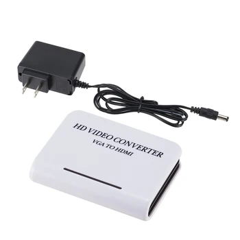 

Quality Portable Plug And Play VGA To HDMI Output 1080P HD Audio TV AV HDTV PC Video Cable VGA2HDMI Converter Adapter