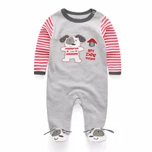 2018 Newborn Baby Boy Girl Romper 100% Cotton Long Sleeve Infant Bebe Clothing Cartoon Unisex Baby Clothes Anti-Scratch Gloves