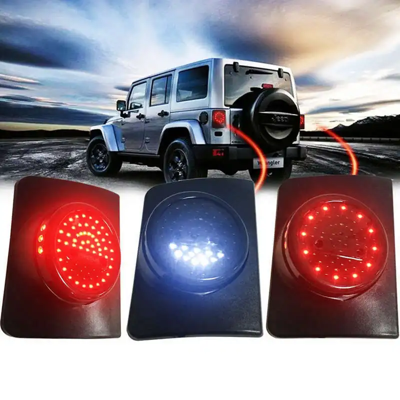 JK JKU LED Round Tail Light Running Brake Light Turn Signal Reverse