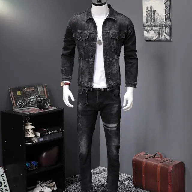 black denim two piece