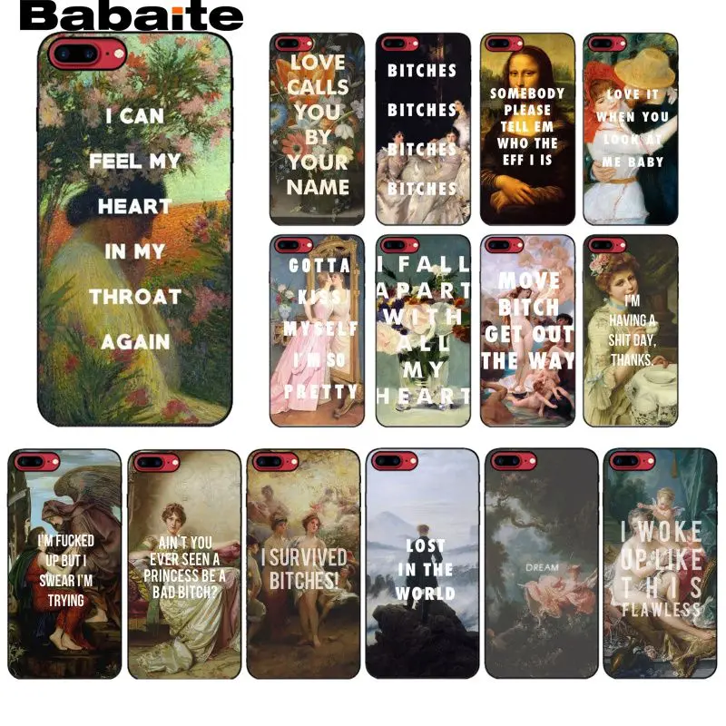 

Babaite Retro oil painting Vintage Quotes Phone Case for iphone 11 Pro 11Pro Max 8 7 6 6S Plus X XS MAX 5 5S SE XR