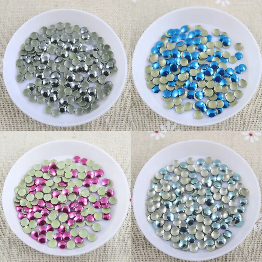 

720 pcs/lot 4mm round iron-on hotfix aluminum metalic Rhinestones with adhesive Hot drilling DIY clothes/garment accessories