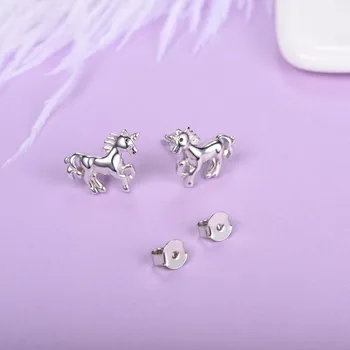 

Silver Unicorn Stud Earrings For Women/Girls 925 Sterling Silver Dainty Fairy Tale Charm Magical Unicorn Stud Earrings SCE6014