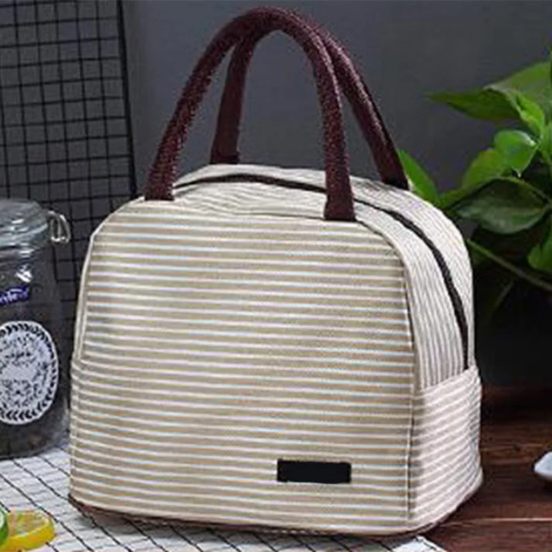 Baby Food Insulation Bag Feeding Milk Bottle Keep Warm Canvas Picnic Bags New Fashion Stripe Portable Women Travel Tote BB5048 (7)