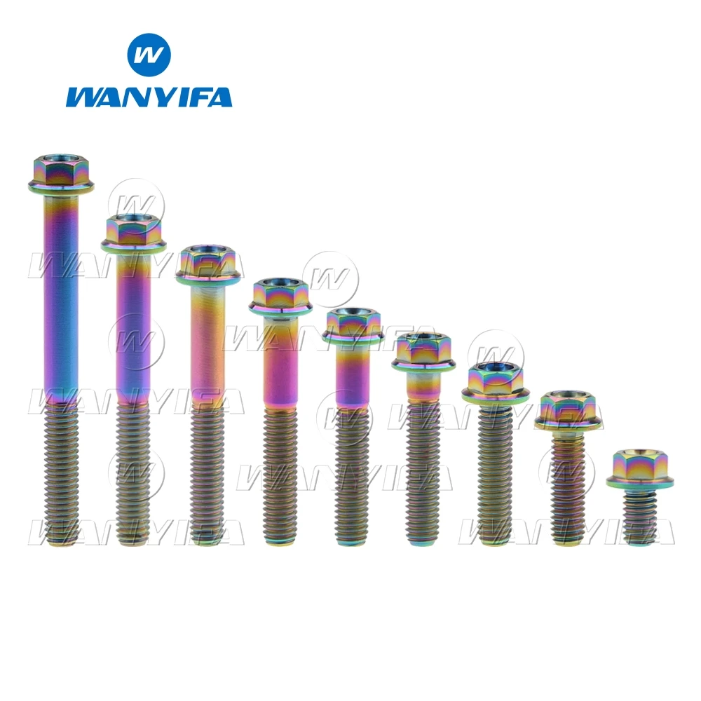 Wanyifa M6X10 15 20 25 30 35 40 45 50 60 мм титановый фланцевый шестигранный болт цвета