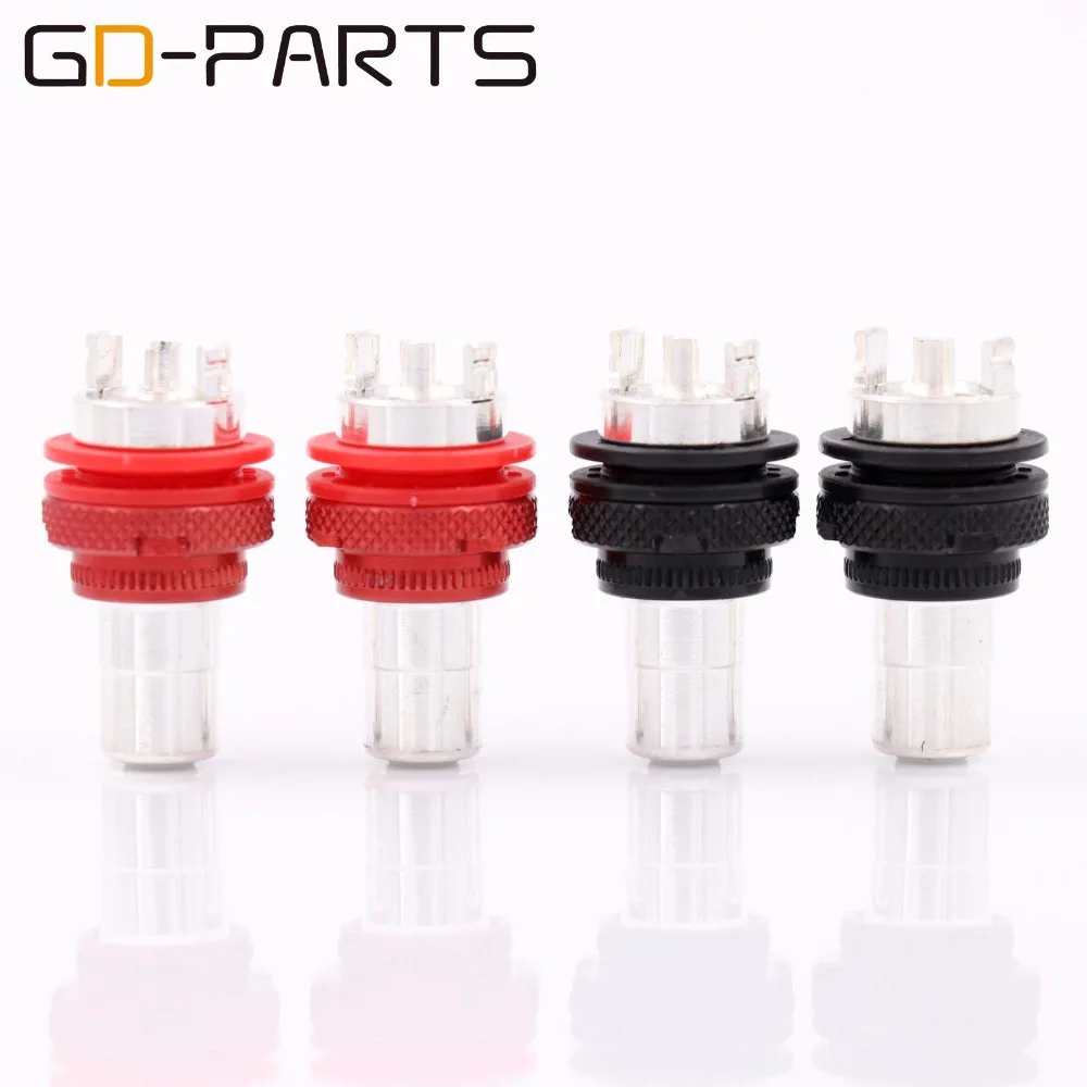 

EIZZ High End True Silver Plated Brass Female RCA JACK Socket Connector Hifi Audio DIY Amplifier CD Turntable DAC TV DVD Signal