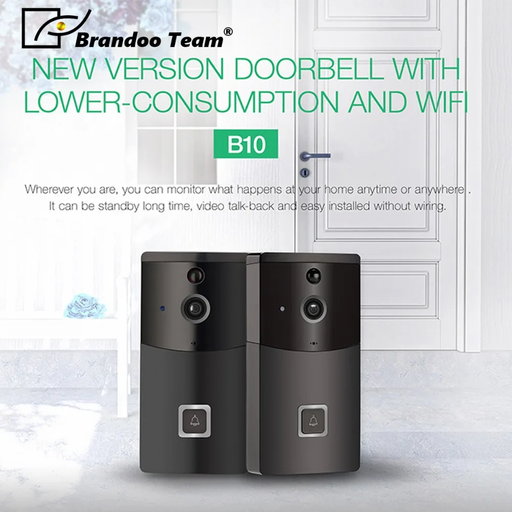 

WiFi Video Doorbell 720P Security Camera Door Phone Two-Way Audio within TF Card and Night Vision Video Doorbell