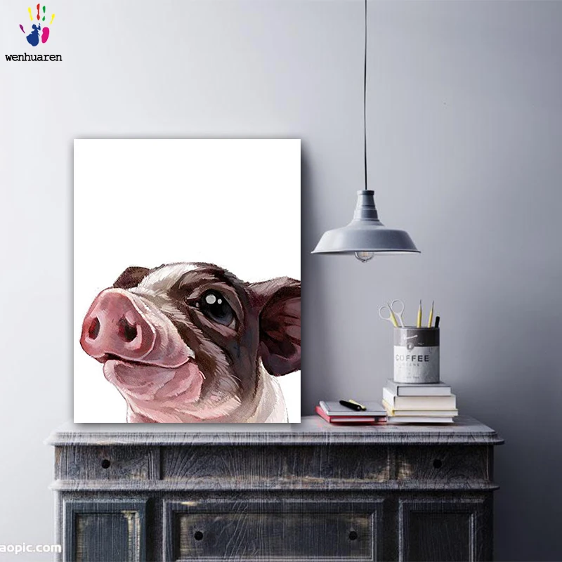 

DIY colorings pictures by numbers with colors Lovely pig picture drawing painting by numbers framed Home
