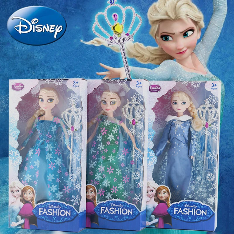 Disney 30 CM Snow Queen Elsa Stuffed Plush Doll Anna Princess New Frozen Baby Girls Dolls Toys Stuffed Kids Carttoon Toys Gift
