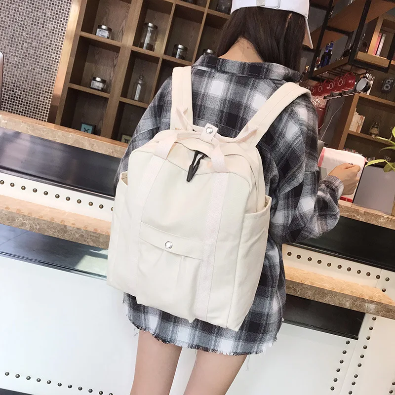 

Female Large capacity new simple women's fashion bag Korean version of the female shoulder canvas baga for women black white