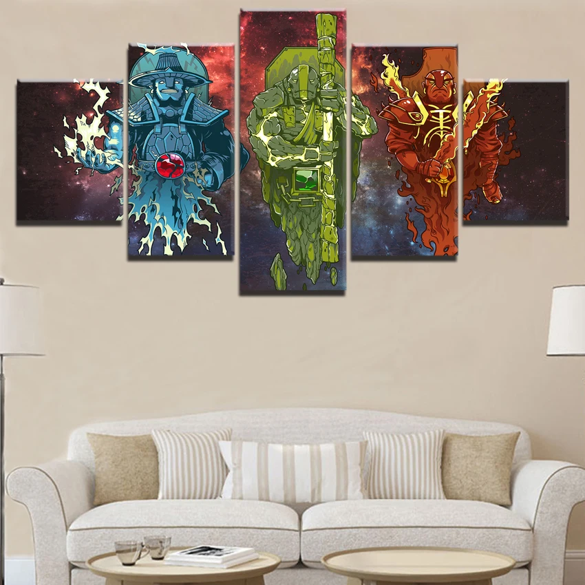  DOTA 2 Game 5 Piece Painting Canvas Wall Art Modern HD Print Painting Decorative Picture Home Livin