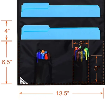 

2pcs 10 layers Oxford cloth Classroom books Stationary storage bag Office folders Storage bag (black)