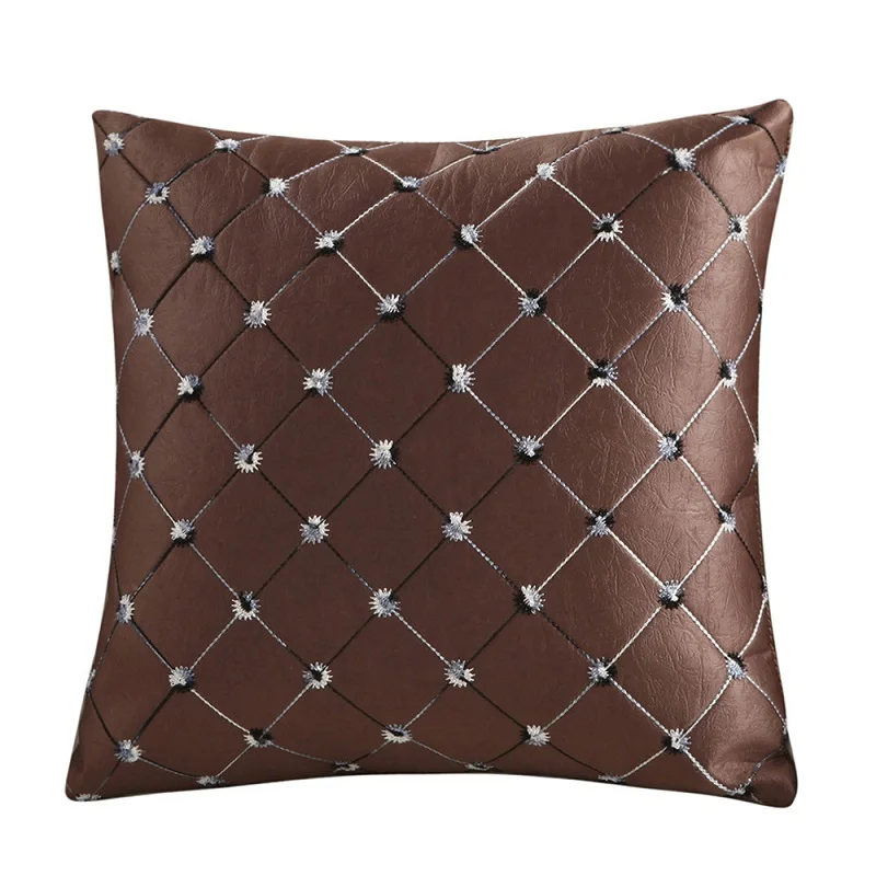 

Solid Pillowcase Lattice Embroidered Decorative Cushion Cover Sofa Car Chair Home Decor Pillow Case 43*43cm Cojines