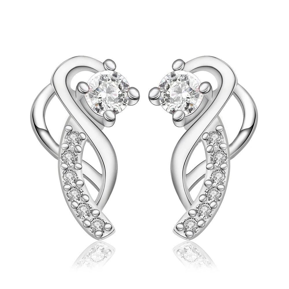 

promotion wholesale 925 sterling silver fashion jewerly luckly cross half round stud earrings for woman lady fashion jewelry