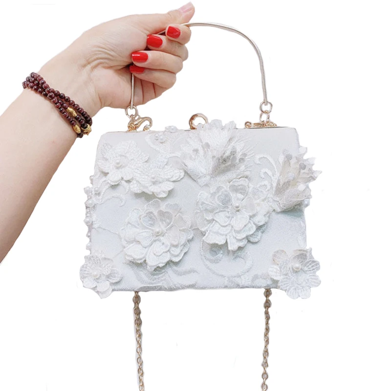 

Women'S Luxury Evening Dress Floral Square Party Wallet Handbag Flower Wedding Female Clutch