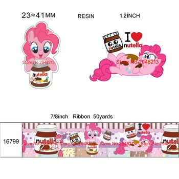

printed cartoon grosgrain ribbon and resin sets 7/8inch 50yard ribbon and 50pcs resin 1 sets REB250