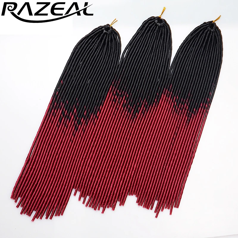 Razeal 2" Ombre Цвет искусственная Locs Расширения Синтетический крючком Твист косы волосы