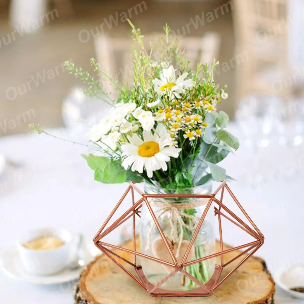 OurWarm Свадебные украшения Подсвечники для чайника геометрический Железный Подсвечник декоративная свеча подставка украшение для домашнего стола