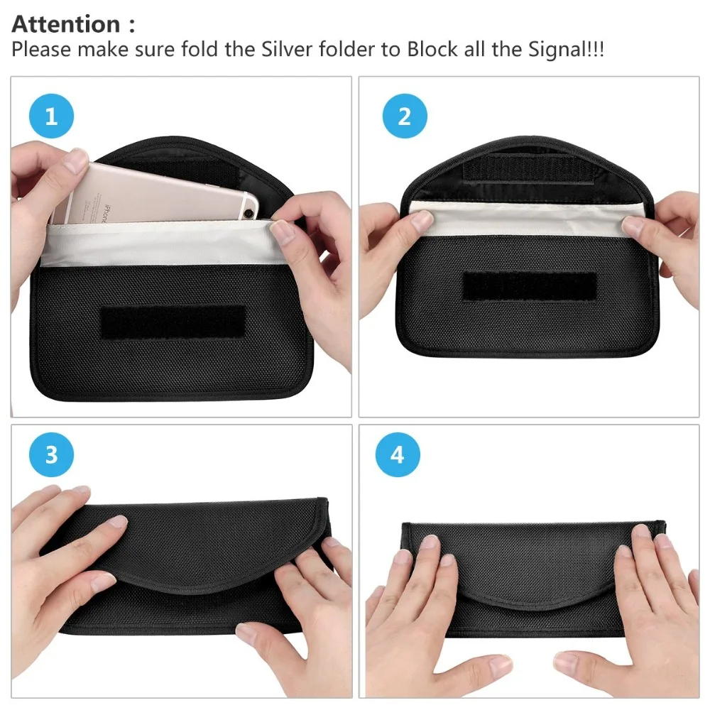 3 Size Signal Blocking Faraday Bag,Anti-Radiation,Anti-Hacking,Tracking, Spying for Cell Phones,GPS, RFID,Car Key FOB,EMF case 3 Size Signal Blocking Faraday Bag,Anti-Radiation,Anti-Hacking,Tracking, Spying for Cell Phones,GPS, RFID,Car Key FOB,EMF case