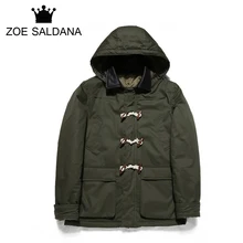 Zoe Saldana 2017 New Winter Solid Coats Men Warm Casual Jacket Outerwear Fashion Thicken Parkas Brand Clothing High Quality