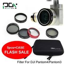 PGY DJI phantom 4 3 Professional accessories lens filter 6pcs(Bag+ND4+ND8+MCUV+CPL+cover) Gimbal Camera Quadcopter drone part