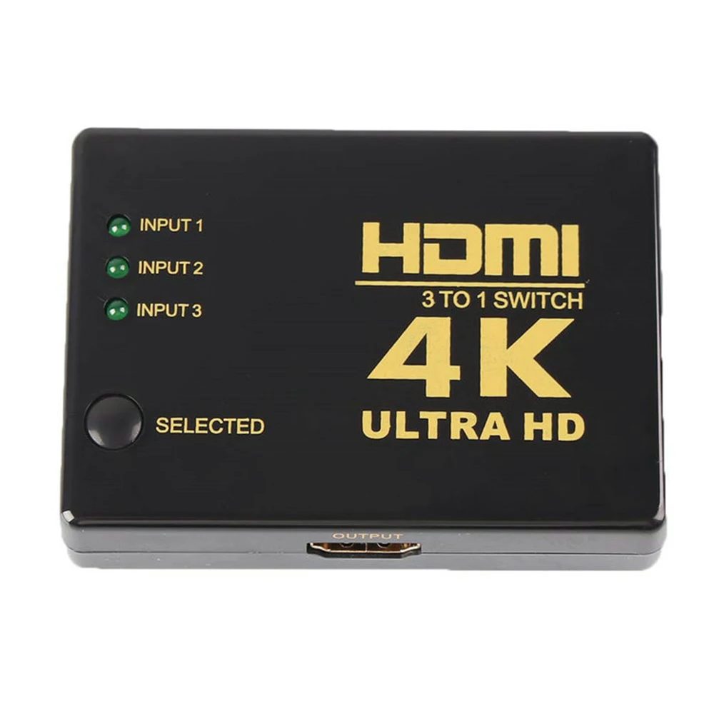 3 в 1 выход 4K* 2K 1080P Коммутатор HDMI Переключатель Селектор сплиттер переключатель коробка Ultra HD для HDTV Xbox PS3 PS4 мультимедиа горячая распродажа - Цвет: Черный